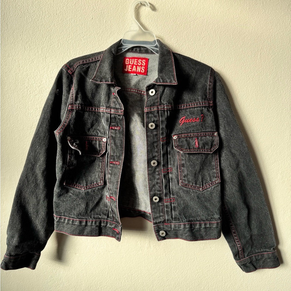GUESS JEANS denim jacket L black vintage